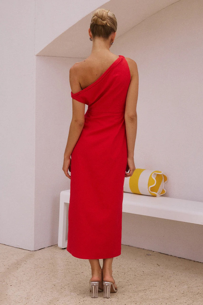 Jaspin Mid Dress | Red