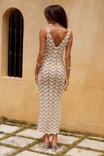 Rhya Midi Dress | Sand White