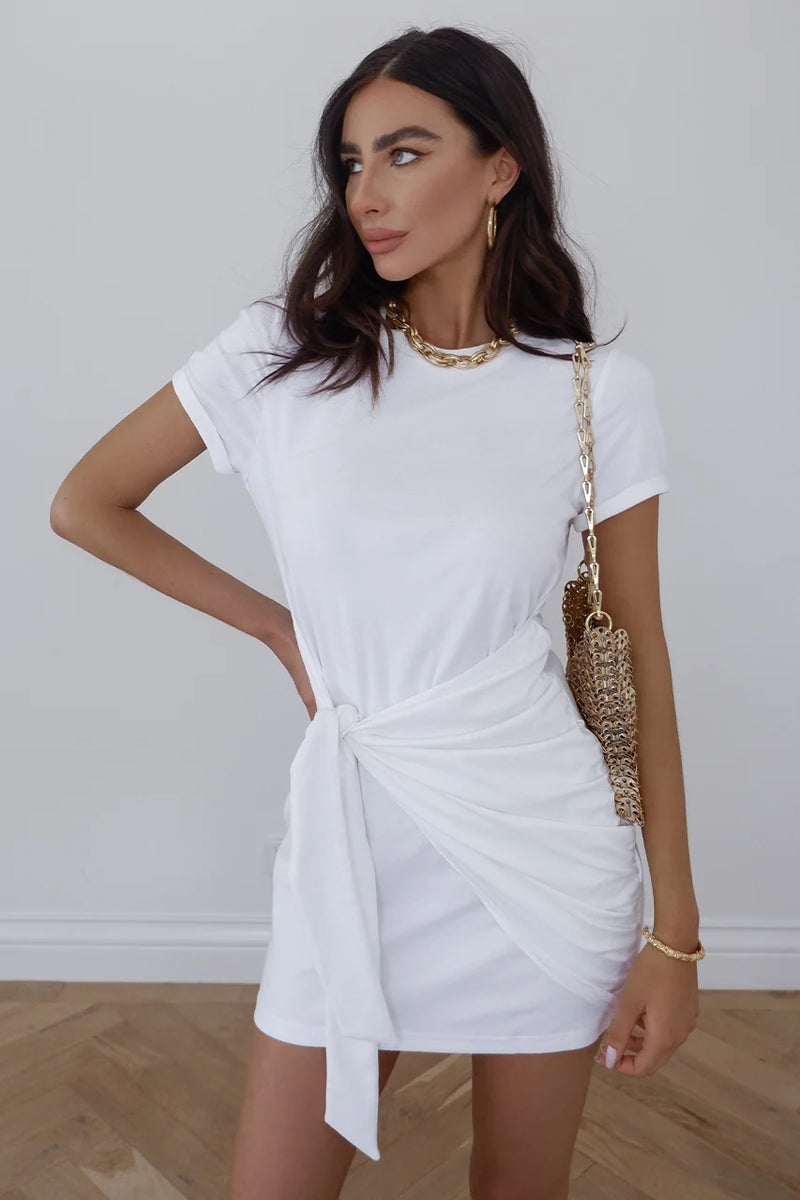 Winnie Shirt Dress (White)