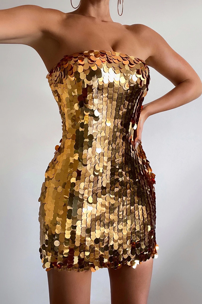 *Za Za Mini Dress (Gold) - BEST SELLING